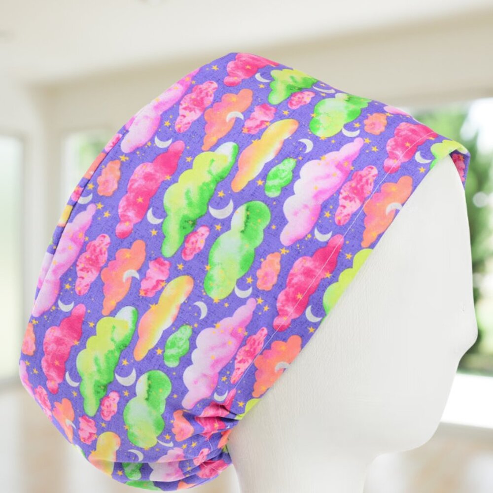 PREMIUM Magic Skies ~Euro Scrub Cap~ Unisex Nurse Cap, Scrub Hat, CNA, NP, Tech
